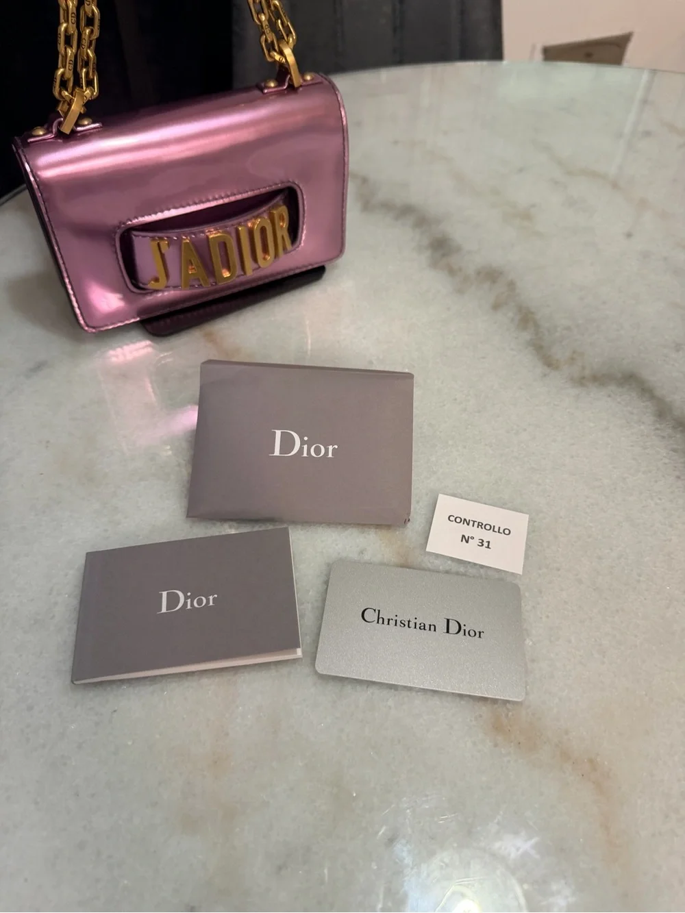 Dior Metallic Pink J'Adior Mini Shoulder Bag with Gold Hardware - Picture 12 of 12